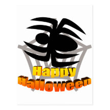 Glückliches Halloween-Spinnen-Netz Postkarte