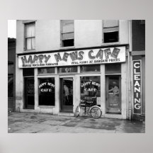 Glückliches Nachrichten-Café: 1937 Posterdrucke
