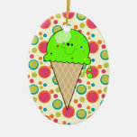 glückliches niedliches kawaii punktiert Limoner Ei Ornamente