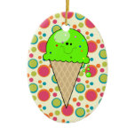 glückliches niedliches kawaii punktiert Limoner Ei ornaments