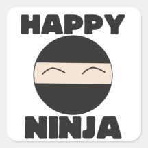 Glückliches Ninja Quadratsticker