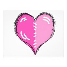 Glückliches rosa Herz Personalisierte Einladung