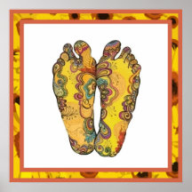 Glückliches Tappin Hippie-Fuß-Plakat