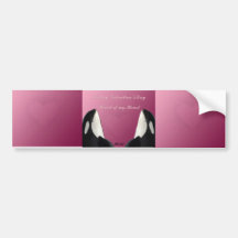 Glückliches Valentinstagorca-Mörder-Wal-Herz von m Auto Sticker