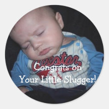 Glückwunschkleiner Slugger! Runde Sticker