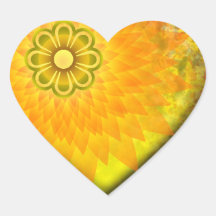 Glühen-Blumen Herzaufkleber
