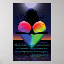 Glühende Herz Namaste Pose Poster