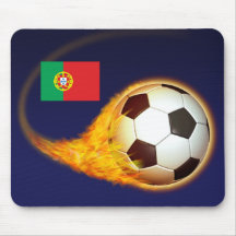 Glühender Fußball Portugals Mauspads