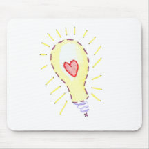 Glühlampen-gute Idee - Herz Mousepads