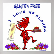 Gluten-Frei - Mehl-Entwurf i-Liebe-GF Plakatdrucke