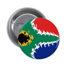 Gnarly Flagge Südafrikas Anstecknadelbutton