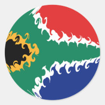 Gnarly Flagge Südafrikas Runder Sticker