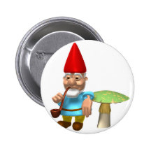 Gnome, der auf Pilz sich lehnt Buttons