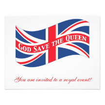 God Save the Queen mit Gewerkschafts-Jack Personalisierte Einladungskarte