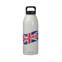 God Save the Queen mit Gewerkschafts-Jack Trinkflasche