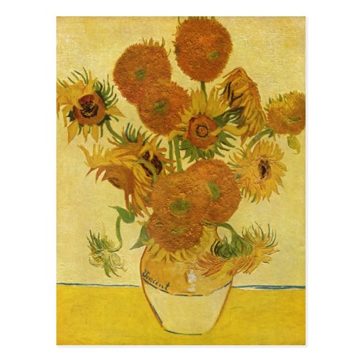 Gogh, MIT Sonnenblume Vincents Willem van Still-Le Postkarte