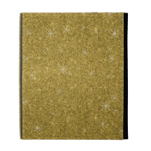 Gold glitter stars iPad folio cover