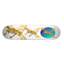 Gold Jeweled Drache-Oval-Skateboard Personalisiertes Skatedeck