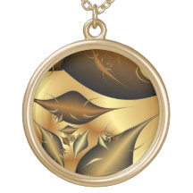 Gold Leaves Fractals Jewelry