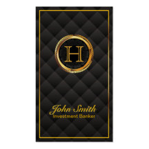 Gold Monogram Investment Banker Business Card