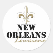 Gold New Orleans Louisiana Runder Sticker