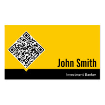 Gold QR Code Investment Banker Business Card