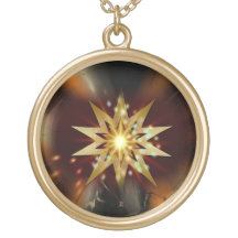 Gold Star Shapes with a Grungy Background Pendant
