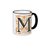 Gold u. Schwarz-Blumen"m-" - Becher Kaffee Tassen