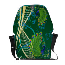 Gold und aquamariner Pfau Kuriertaschen