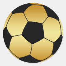 GOLD UND SCHWARZER FUSSBALL AUFKLEBER