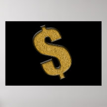 Gold verkrustetes Dollar-Zeichen Posterdrucke