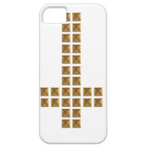 Gold verziertes umgekehrtes Kreuz iPhone 5 Etuis