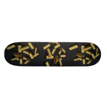 Goldbarren in der Masse auf einem schwarzen Hinter Skateboarddeck