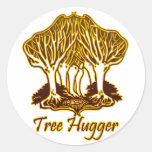 Goldbaum Hugger Natur-Baum-Umwelt Runde Sticker