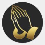 GOLDbetende HÄNDE Runde Sticker
