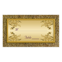 Goldblumen- und lila Placecards Visitenkarten Vorlage