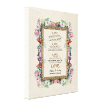 Goldbrokat-BlumenLiebe ist- Wedding personalisiert Leinwanddruck