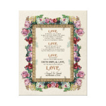 Goldbrokat-BlumenLiebe ist- Wedding personalisiert Gespannter Galerie Druck
