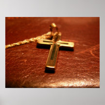 Goldchristliches Kreuz Plakatdruck
