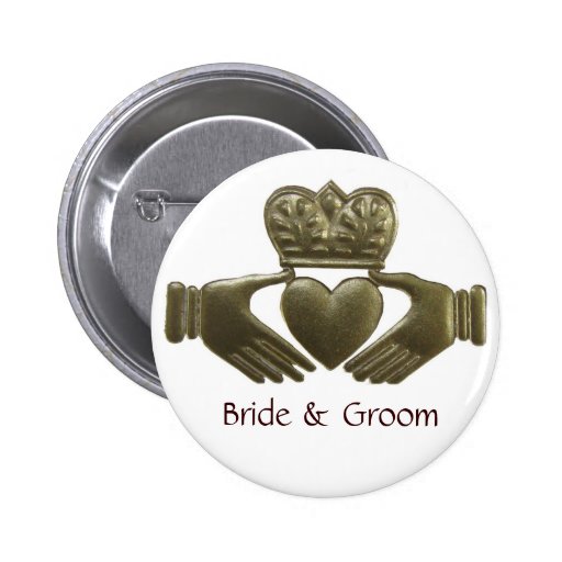 GoldCladdagh Braut-und Bräutigam-Knopf Button