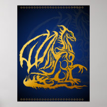 Golddrache-Druck Poster