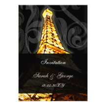 GoldEiffelturm Paris-Hochzeitseinladung