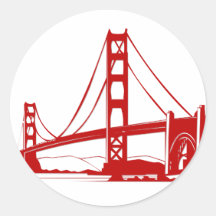 Golden gate bridge - San Francisco, CA Runde Aufkleber