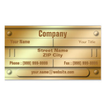 Golden ID Plate Business Card Templates