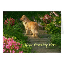 Golden retriever-Garten-Gruß-Karte