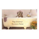 Golden retriever in der Badewannegroomer-Visitenka