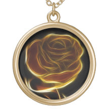 Golden Rose Designed with Vector Software Pendant