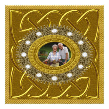 Goldene 50. Hochzeits-Jahrestags-Party Einladung