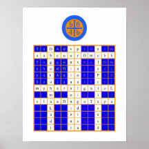 Goldene Dämmerung Enochian Wasser-Tablette/Wachtur Plakat