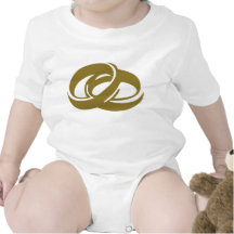 Goldene Eheringe Baby Strampler